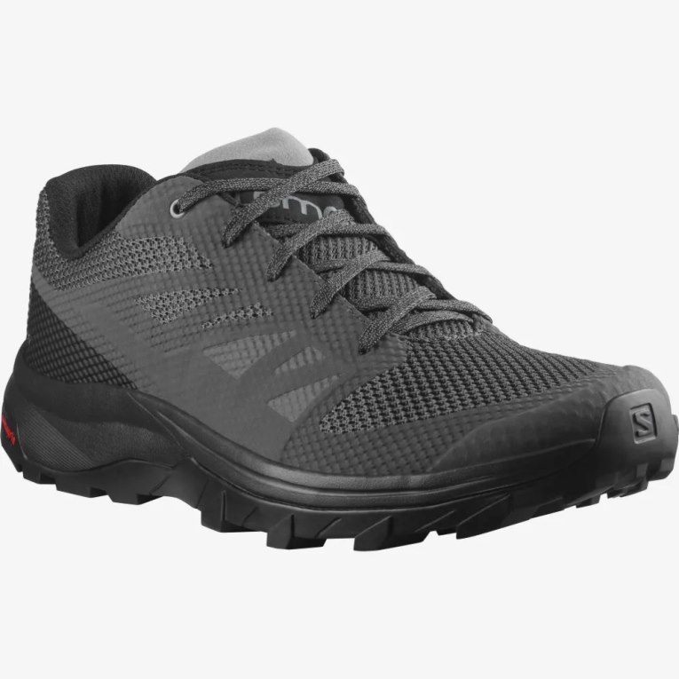 Black Salomon Outline Men's Hiking Shoes | PH 35782U